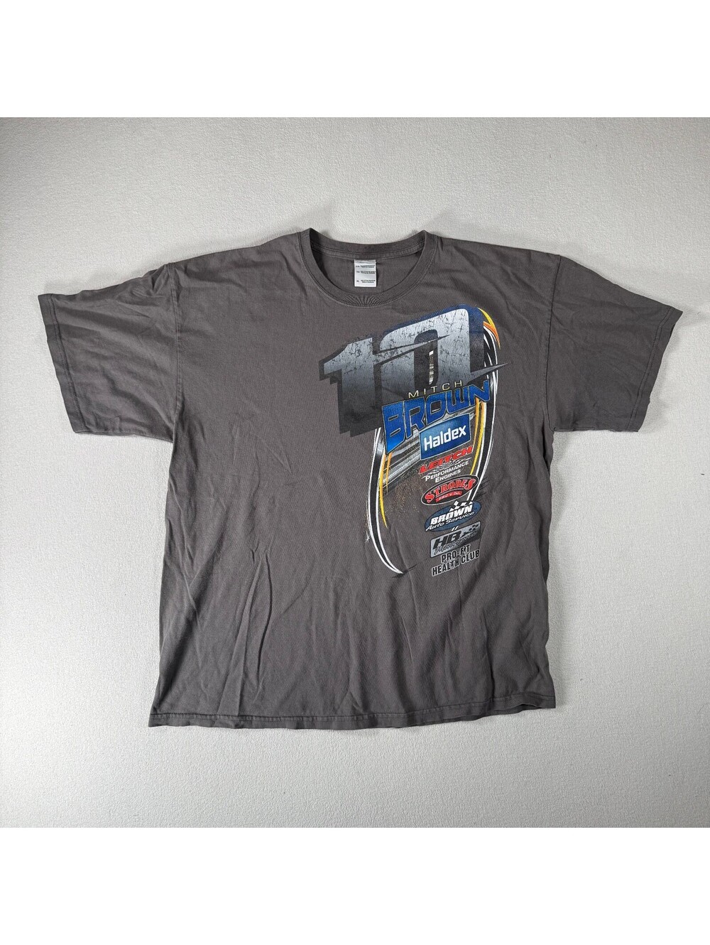 Vintage Y2K Drag Racing Mitch Brown Racing Graphic TShirt XL